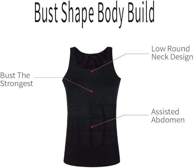 Men’s Slimming Vest | Tummy Control & Back Straightener – قميص مشد رجالي لشد البطن وتقويم الظهر
