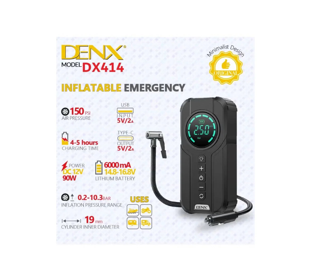 4-in-1 Portable Smart Air Pump – مضخة هواء ذكية محمولة 4 في 1 My Store