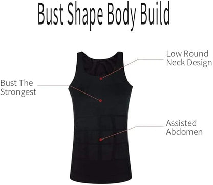 Men’s Slimming Vest | Tummy Control & Back Straightener – قميص مشد رجالي لشد البطن وتقويم الظهر