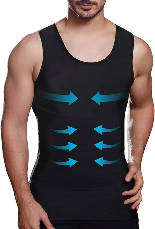 Men’s Slimming Vest | Tummy Control & Back Straightener – قميص مشد رجالي لشد البطن وتقويم الظهر