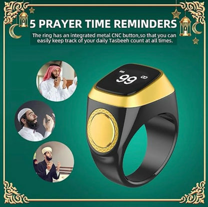 "Smart Digital Tasbeeh Ring – خاتم المسبحة الإلكتروني الذكي