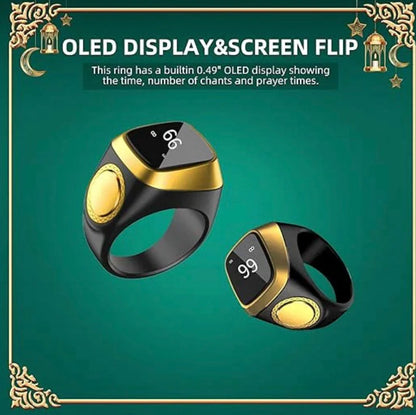 "Smart Digital Tasbeeh Ring – خاتم المسبحة الإلكتروني الذكي